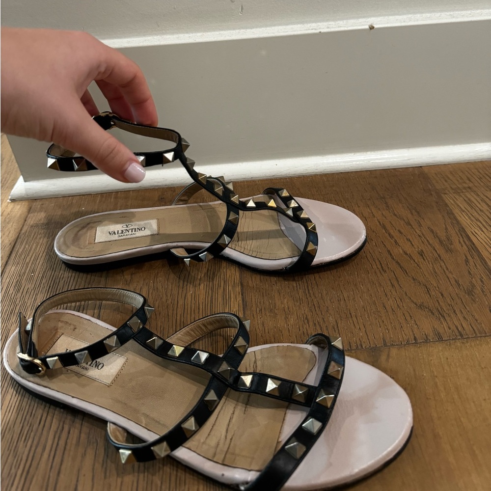 Valentino Rosckstud Sandals with straps